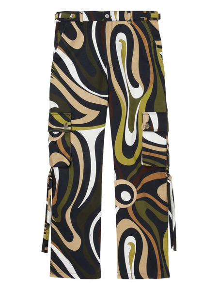  Pucci Marmo-print Cargo Trousers - Green 