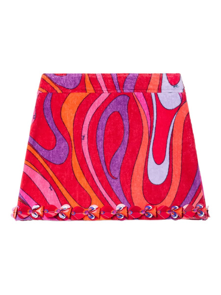  Pucci Marmo-print Embroidered Mini Skirt - Pink 