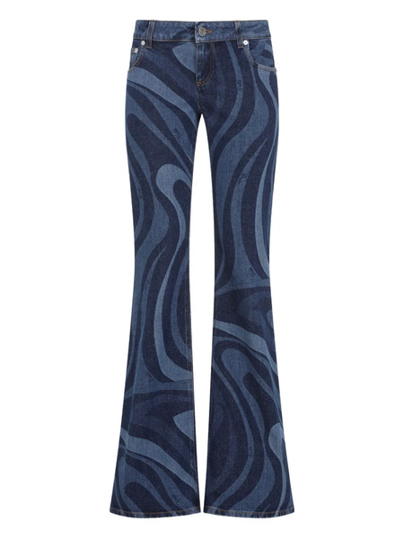  Pucci Marmo-print Flared Jeans - Blue 