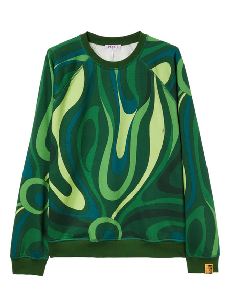  Pucci Marmo-print Fleece Sweatshirt - Green 
