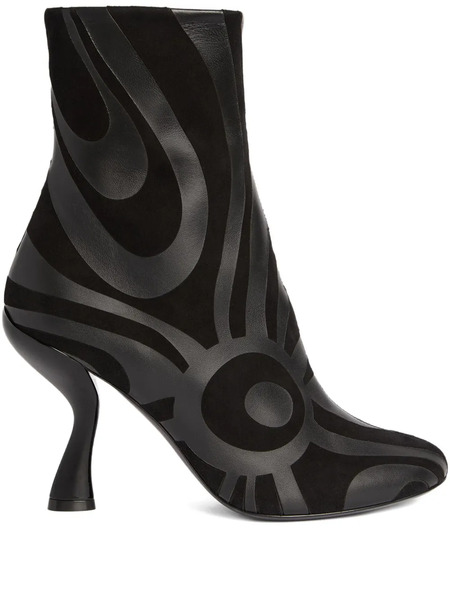  Pucci Marmo Print Heeled Boots - Black 