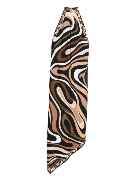  Pucci Marmo-print Silk Maxi Dress - Brown 