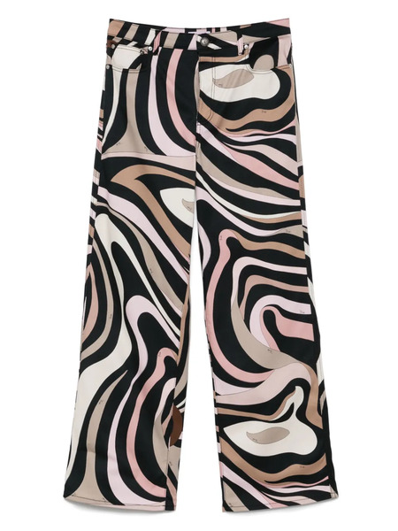  Pucci Marmo-print Straight-leg Trousers - Black 