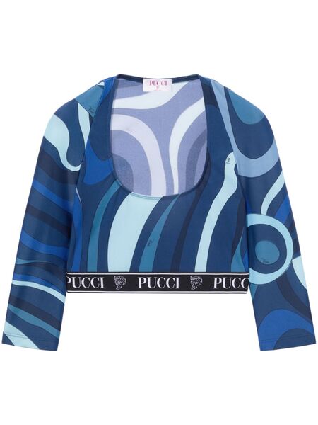  Pucci Marmo-print Top - Blue 
