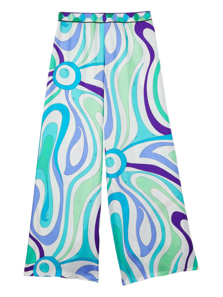 Pucci Marmo-print Wide-leg Trousers - Purple 