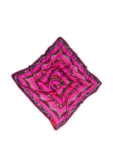  Pucci Mixed-print Jacquard Scarf - Pink 