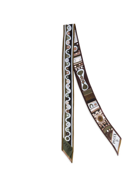  Pucci Mixed-print Silk Twill Scarf - Brown 