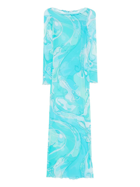  Pucci Orchidee-print Maxi Dress - Blue 