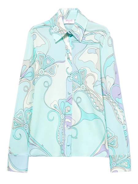  Pucci Orchidee-print Shirt - Blue 