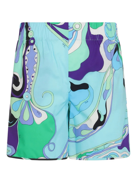  Pucci Orchidee-print Shorts - Blue 