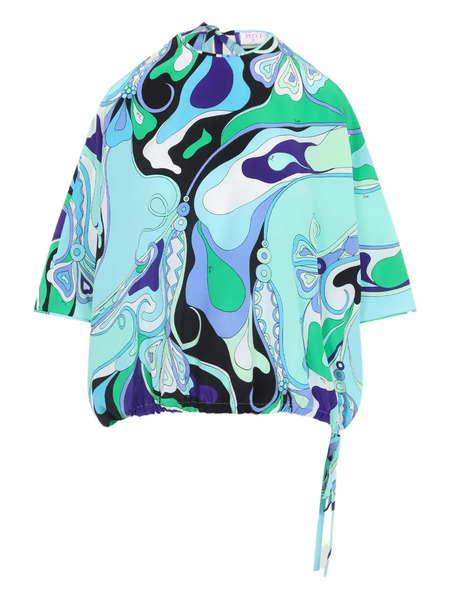  Pucci Orchidee-print Silk Blouse - Green 