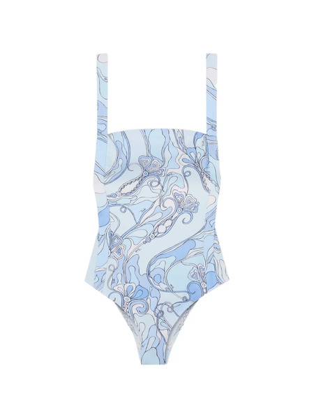  Pucci Orchidee-print Swimsuit - Blue 