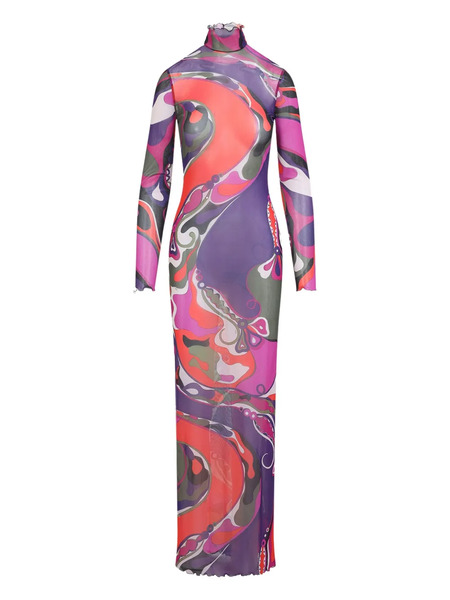  Pucci Orchidee-print Tulle Dress - Purple 