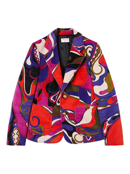  Pucci Orchidee Print Velvet Jacket - Purple 