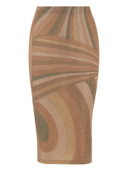  Pucci Patterned Midi Skirt - Brown 