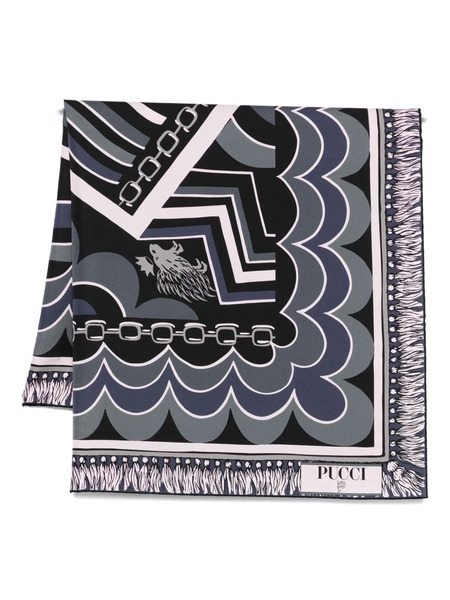  Pucci Printed Silk Scarf - Black 