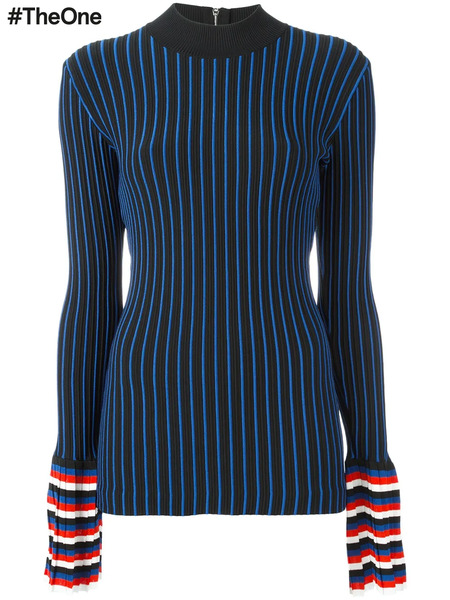  Pucci Ribbed Contrast Sleeve Sweatshirt - Blue 