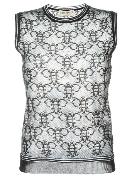  Pucci Sheer Logo Tank Top - Black 