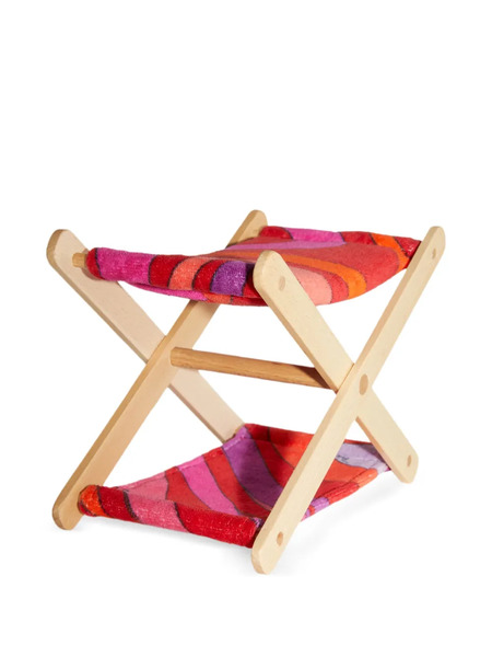  Pucci Striped-pattern Wood Headrest - Red 