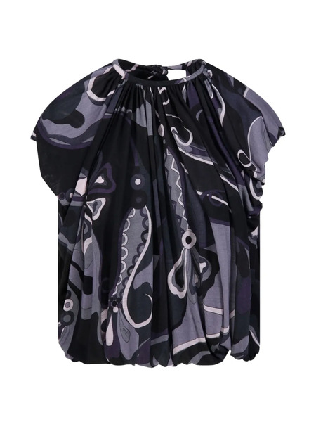  Pucci Tie-fastening Printed Top - Black 
