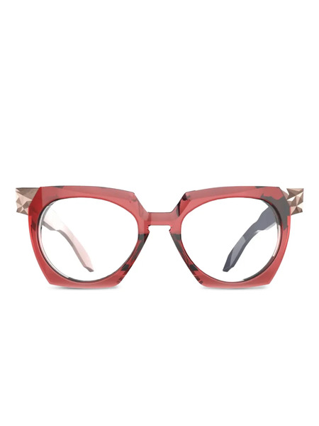  Pugnale Savage Studded Geometric Glasses - Red 