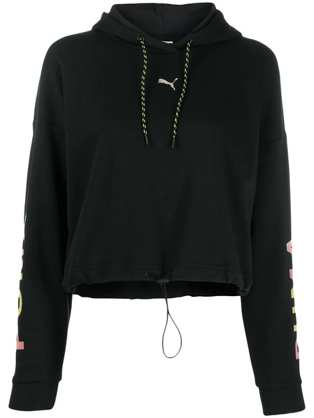  Puma Chase Cropped Hoodie - Black 