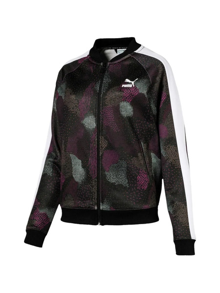  Puma Classics T7 Striped Patterned Sweatshirt - Black 