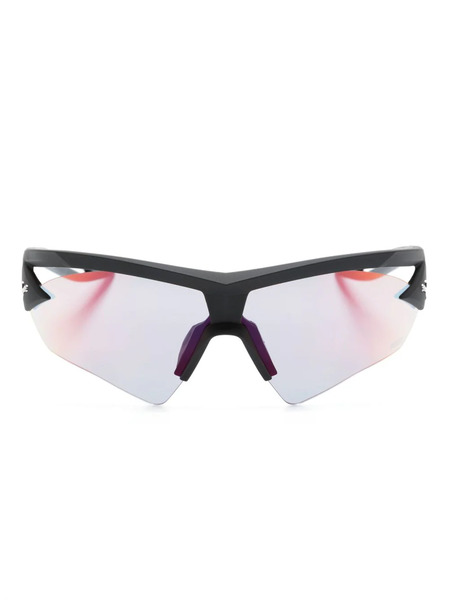  Puma Eyewear Logo-plaque Oversize-frame Sunglasses - Black 