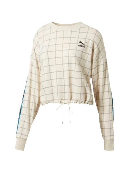  Puma Plaid Revolt Crew-neck Sweatshirt - Neutrals 