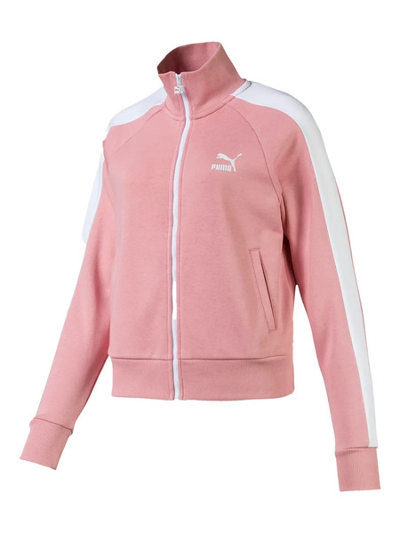  Puma T7 Zip Striped Sweatshirt - Pink 