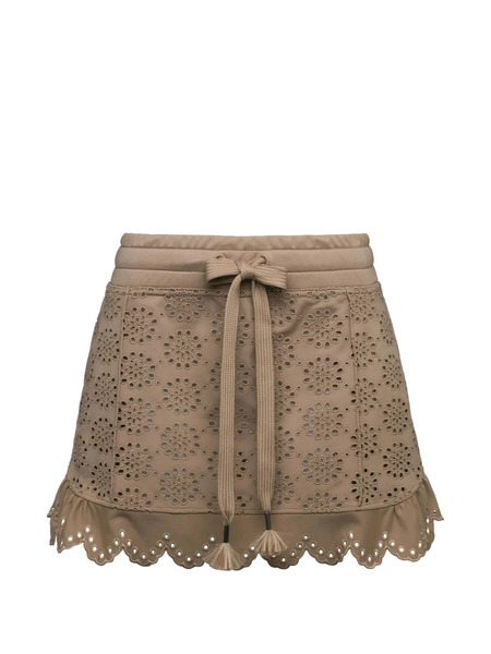  Puma X Fenty Scalloped Eyelet Mini Skirt - Neutrals 