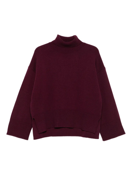  Purotatto High-neck Side-split Sweater - Red 