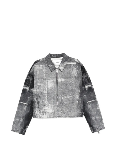  Purple Brand Carpenter Palms Patterned Zip Jacket - Black 