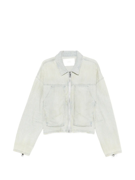  Purple Brand Striped Zip Jacket - Neutrals 