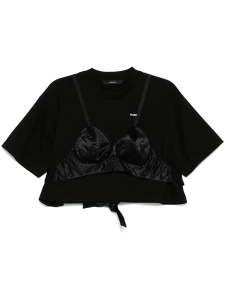  Pushbutton Bra Point Cropped Top - Black 