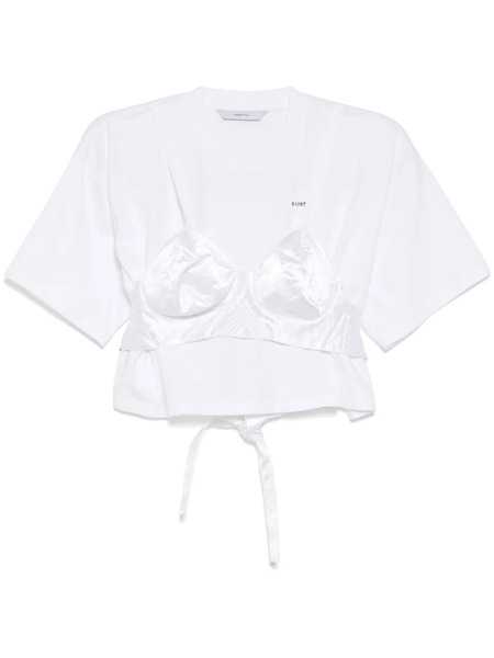  Pushbutton Bra Point Cropped Top - White 