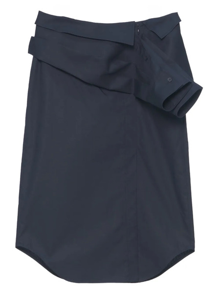  Pushbutton Draped Skirt - Blue 