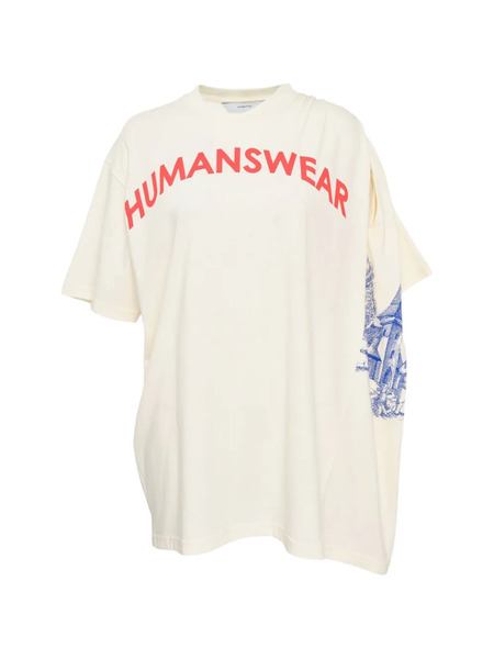  Pushbutton Gathered-shoulder T-shirt - White 