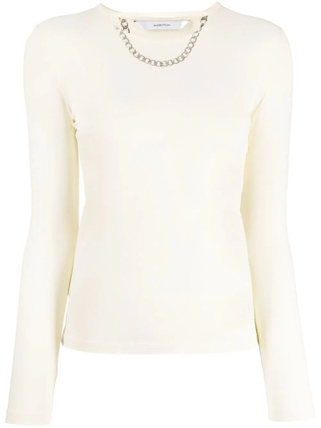  Pushbutton Long-sleeve Top - Yellow 