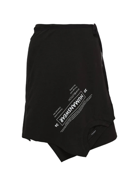  Pushbutton Tie-waist Mini Skirt - Black 