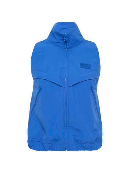  Pushbutton Zip-up Gilet - Blue 