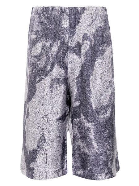  Qasimi Dust-print Elasticated Waist Shorts - Purple 