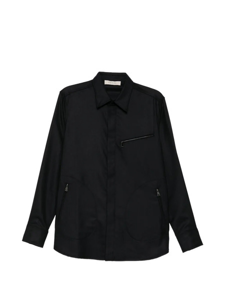  Qasimi Wool Zip Shirt - Black 