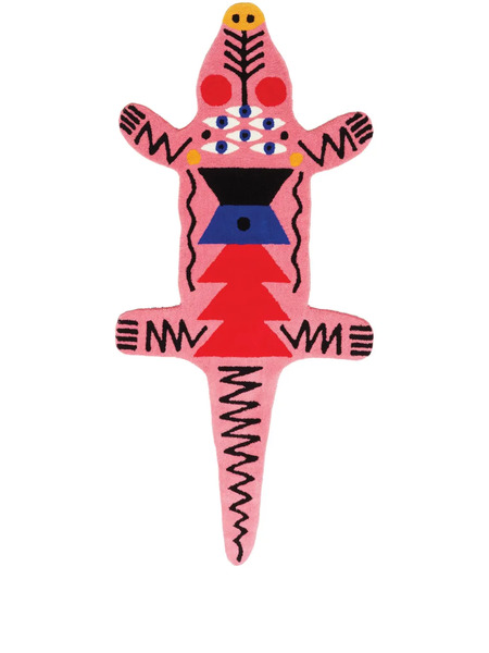  Qeeboo Large Oggian Crocodile Shape Carpet - Pink 