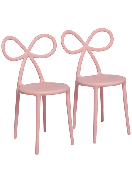  Qeeboo Moulded Ribbon Chair Set Of Two - Pink 