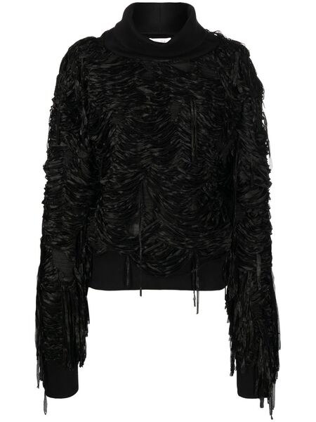  Quira Fringed Long-sleeve Jumper - Black 