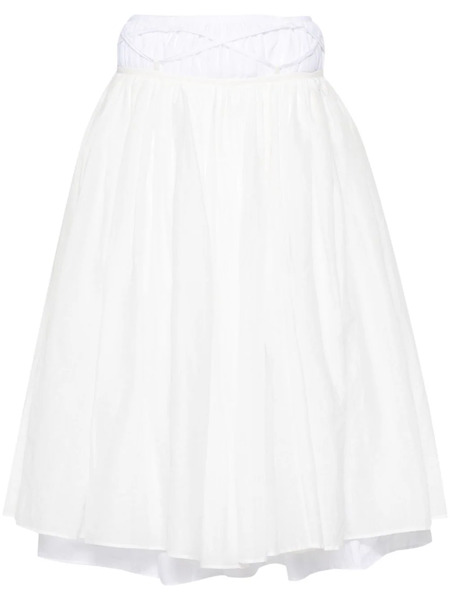  Quira Layered Cotton Midi Skirt - White 