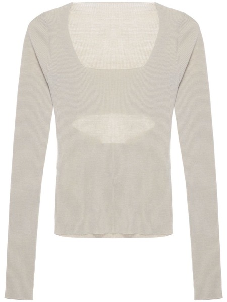  Quira Long-sleeve Ribbed-knit Top - Neutrals 