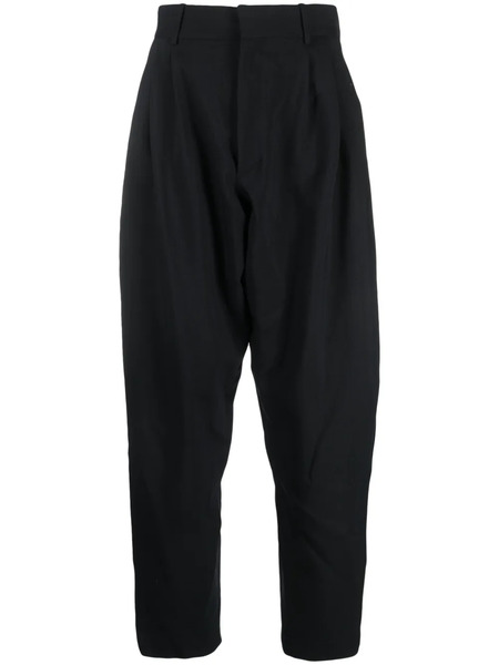  Quira Pleat-detailing Wool Tapered Trousers - Black 