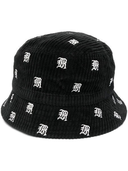  R13 All-over Embroidered-logo Bucket Hat - Black 